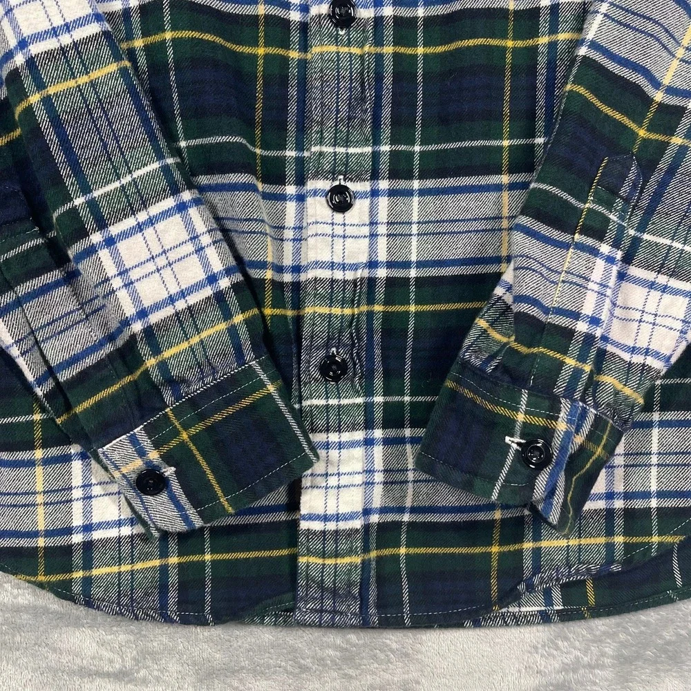 J Crew Mid Weight Flannel Shirt Men Size Medium Plaid‎ Regenerative Cotton